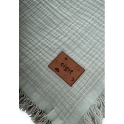 مفرش سرير من قماش المِسلين 4 طبقات (200×220 سم) Organic Muslin Four Layers Bedspread (200x220 cm)