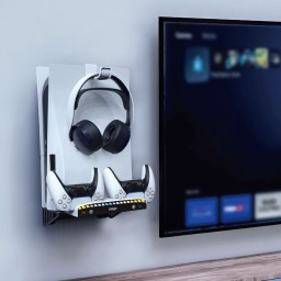 حامل جداري iPega متعدد الوظائف مع شاحن يدين وإضاءة RGB لجهاز بلايستيشن 5 iPega Wall Mount Kit with Dual Controller Charger & RGB for PS5