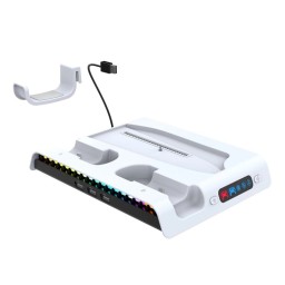 قاعدة iPega متعددة الوظائف مع تبريد وشحن RGB لجهاز PS5 Slim وPS5 Pro iPega RGB Vertical Stand with Cooling & Charging Dock for PS5 Slim / PS5 Pro