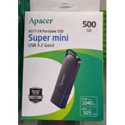 قرص تخزين خارجي Apacer AS711A Super Mini SSD سعة 500 جيجابايت Apacer AS711A Super Mini Portable SSD 500GB
