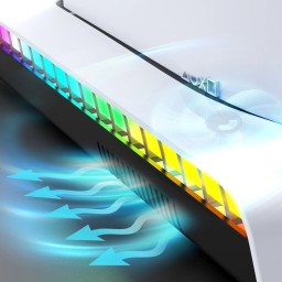 قاعدة iPega متعددة الوظائف مع تبريد وشحن RGB لجهاز PS5 Slim وPS5 Pro iPega RGB Vertical Stand with Cooling & Charging Dock for PS5 Slim / PS5 Pro