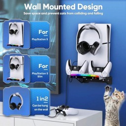 iPega Wall Mount Kit with Dual Controller Charger & RGB for PS5 iPega Wall Mount Kit with Dual Controller Charger & RGB for PS5