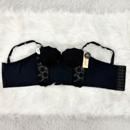 حمالة صدر سفنج وعظم زبدة ليكرا طويل دعم كامل Moda Clavel Padded Underwire Lycra Longline Bra - Butter Smooth Back Support