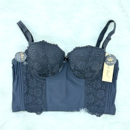 حمالة صدر سفنج وعظم زبدة ليكرا طويل دعم كامل Moda Clavel Padded Underwire Lycra Longline Bra - Butter Smooth Back Support