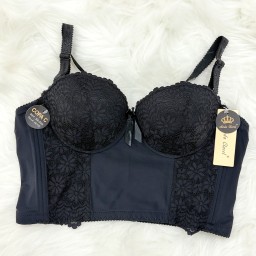 حمالة صدر سفنج وعظم زبدة ليكرا طويل دعم كامل Moda Clavel Padded Underwire Lycra Longline Bra - Butter Smooth Back Support