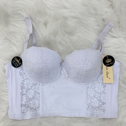 حمالة صدر سفنج وعظم زبدة ليكرا طويل دعم كامل Moda Clavel Padded Underwire Lycra Longline Bra - Butter Smooth Back Support