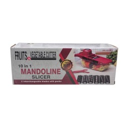 قطّاعة خضار وفواكه متعددة 10×1 مع شفرات تبديل (Mandoline Slicer) 10-in-1 Multi-Purpose Vegetable and Fruit Slicer with Interchangeable Blades (Mandoline Slicer)