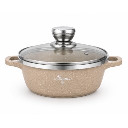 سيت قدر ألماز بيجي كرانيت 3 قطع ALMAAZ Granite Cookware Set  Beige 3 Pieces