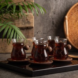 سيت استكان ٦ قطع مع الصحون Tea cups 6 pieces with plates
