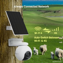 إيزفيز CS-EB8/SP 4K – كاميرا مراقبة لاسلكية Wi-Fi و4G مع لوح شمسي EZVIZ CS-EB8/SP (4K, Wi-Fi + 4G) Solar-Powered Security Camera
