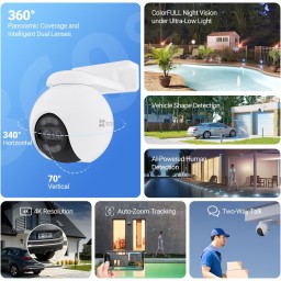 إيزفيز CS-H80x ثنائية العدسة (8MP + 2MP) – كاميرا مراقبة خارجية لاسلكية Wi-Fi EZVIZ CS-H80x (8MP + 2MP, 4mm, Wi-Fi) Outdoor Dual-Lens Security Camera