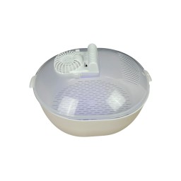 جهاز اذابة اللحوم والاطعمة المجمدة بسرعة قصوى مع اشعة ضوء UVC معقمة A device for defrosting meat and frozen foods at maximum speed with UVC sterilizing light.