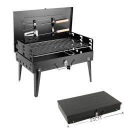 منقلة شواء محمولة قابله للفتح والطي وبتصميم عصري Portable barbecue grill that opens and folds with a modern design