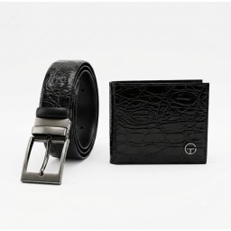 سيت حزام ( دوّار )و محفظة ممغنطة Reversible leather Belt and walet set