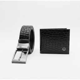 سيت حزام ( دوّار )و محفظة ممغنطة Reversible leather Belt and walet set
