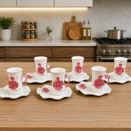 سيت استكان شاي فرفوري Set Istikan Purple Tea