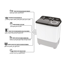 غسالة ملابس حوضين - WM-TT111W TwinTub Washing Machine - WM-TT111W