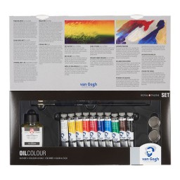 سيت ادوات رسم زيتي من فان كوخ Van Gogh Oil colour advanced set | 10 x 20 ml + accessories