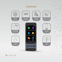 جهاز ترجمة فورية من ليفيلو اونلاين واوفلاين LEVELO FLUENT OFLLINE & ONLINE VOICE TRANSLATOR