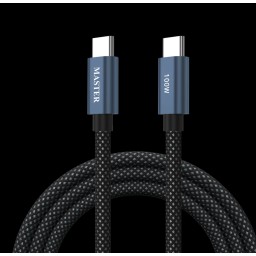 كيبل ماستر مظفر تايب سي الى تايب سي بقدرة شحن 100 واط - ازرق داكن | Master Braided 100W USB-C to USB-C Cable - Dark Blue