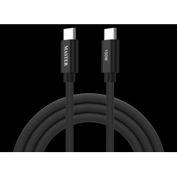 كيبل ماستر مظفر تايب سي الى تايب سي بقدرة شحن 100 واط وطول 1.2 متر Master Braided 100W Cable USB-C to USB-C 1.2M
