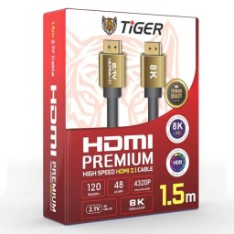 كيبل Tiger HDMI 2.1 بدقة 8K بطول 1.5 متر Tiger 1.5m HDMI 2.1 [8K] Cable