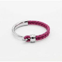 سوار خطاف (معدن / جلد) Hook clasp leather bracelet
