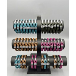 سوار خطاف (معدن / جلد) Hook clasp leather bracelet
