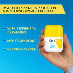سيرافي واقي شمس مرطب للوجه SPF50 UVA/UVB مع سيراميدات وفيتامين E CeraVe Hydrating Facial Sunscreen SPF50 UVA/UVB with Ceramides & Vitamin E