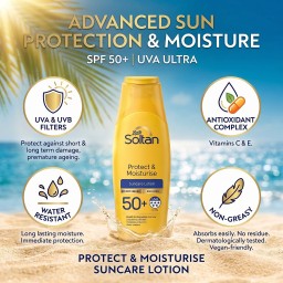 سولتان واقي شمس حماية وترطيب SPF50+ Boots Soltan Protect & Moisturise Sunscreen SPF50+