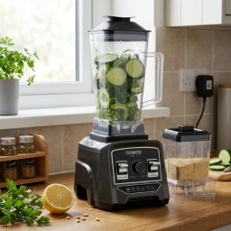 خلاط تاور مع مطحنة تصميم بريطاني بقدرة 1000 واط 2 في 1 BLENDER