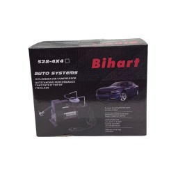 كمبروسر هواء سيارة محمول Bihart 1 سلندر – موديل 528-4X4 مضخة نفخ اطارات السيارات لحالات الطواريء Bihart 1-cylinder portable car air compressor – Model 528-4X4, emergency tire inflation pump