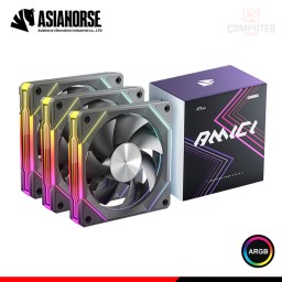 مروحة كيس AsiaHorse AMICI-5GT بحجم 120mm وإضاءة ARGB بتأثير المرآة اللانهائية AsiaHorse AMICI-5GT 120mm Infinity Mirror ARGB PC Case Fan