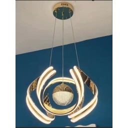 ثريا LED حلقات فنية ذهبية Golden Artistic Ring LED Pendant Light
