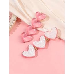 سيت قلوب قراصات شعر Heart Hair Clip