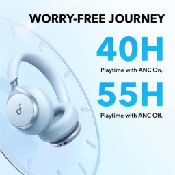 سماعات أنكر ساوندكور سبيس ون بخاصية إلغاء الضوضاء النشط (ANC) - أزرق headphones