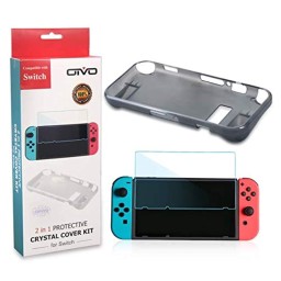 طقم حماية شفاف 2 في 1 من TPU مقاوم للخدش لجهاز Nintendo Switch 2-in-1 TPU Crystal Anti-Scratch Protective Case Kit for Nintendo Switch Console