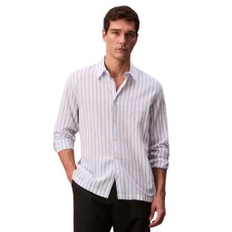 قميص مخطط بقصة مريحة وأزرار Stripe Relaxed Button-Down Shirt