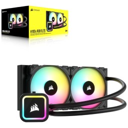 مبرد سائل CORSAIR iCUE H100x RGB ELITE 240 مم – أسود CORSAIR iCUE H100x RGB ELITE 240mm Liquid CPU Cooler – Black