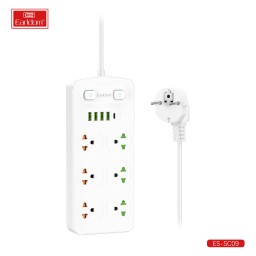 سيار كهربائي 11 في 1 مع 6 منافذ كهرباء و5 منافذ USB 11-in-1 Power Extension with 6 AC Outlets, 4 USB Ports