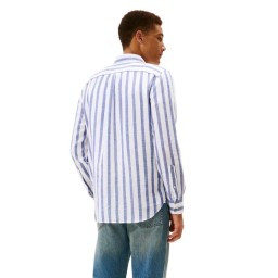 قميص مخطط بقصة مريحة وأزرار Stripe Relaxed Button-Down Shirt