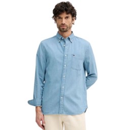 قميص رجالي قطني باللون الأزرق Blue Cotton Shirt