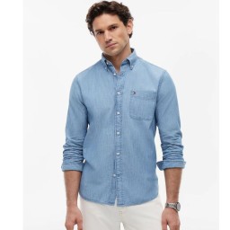 قميص رجالي قطني باللون الأزرق Blue Cotton Shirt