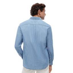 قميص رجالي قطني باللون الأزرق Blue Cotton Shirt