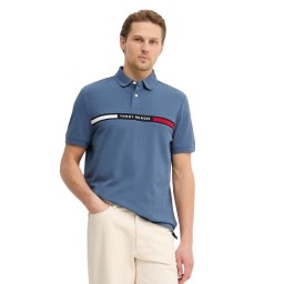 بولو تيشرت رجالي باللون الأزرق الداكن Men's Dark Blue Polo Shirt with Patch