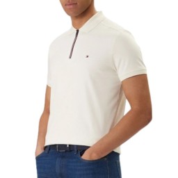 بولو تيشرت رجالي بسحاب وياقة وسادة ناعمة Men's Liquid Cotton RWB Zip Regular Polo Shirt
