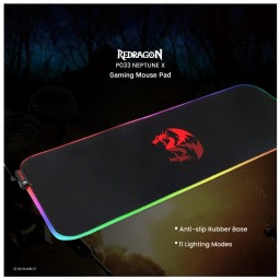 ماوس باد ألعاب Redragon NEPTUNE X P033 RGB ممتد – أسود Redragon NEPTUNE X P033 RGB Extended Gaming Mouse Pad – Black