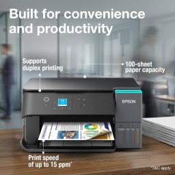 طابعة إبسون EcoTank L4360 متعددة الوظائف A4 بخزان حبر اقتصادي Epson EcoTank L4360 A4 All-in-One Ink Tank Printer