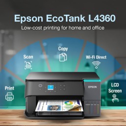 طابعة إبسون EcoTank L4360 متعددة الوظائف A4 بخزان حبر اقتصادي Epson EcoTank L4360 A4 All-in-One Ink Tank Printer