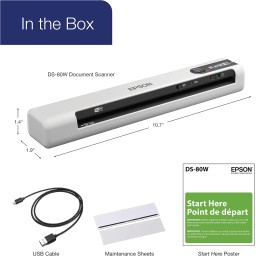 سكنر ماسح المستندات إبسون WorkForce DS-80W اللاسلكي المحمول Epson WorkForce DS-80W Wireless Portable Document Scanner